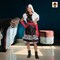 Tween Kids Disney Cruella Costume, Black Satin Dress with Faux Fur Bolero and Red Gloves